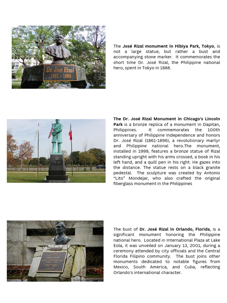 The 20Dr. 20jos C3 A9 20rizal 20monument 20in 20chicago's 20lincoln ...