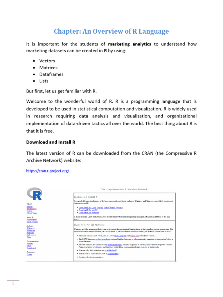 R Language Basics for Marketing Analytics | PDF | R (Programming ...