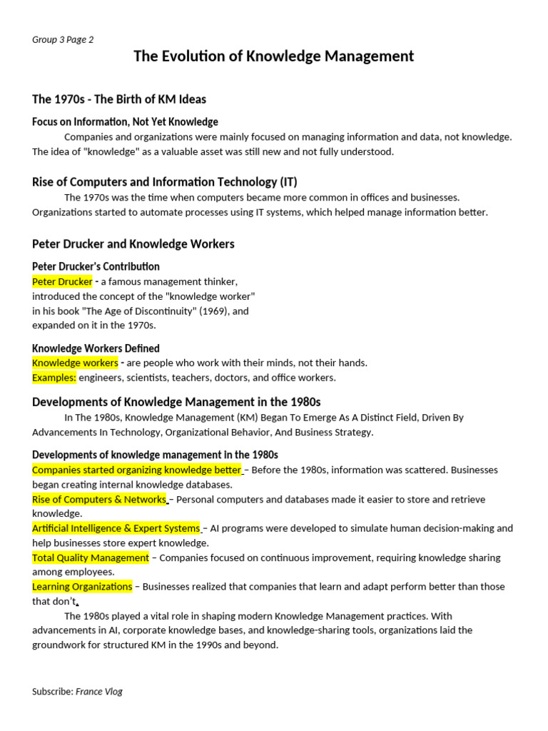 The Evolution of Knowledge Management 3 | PDF | Knowledge Management ...