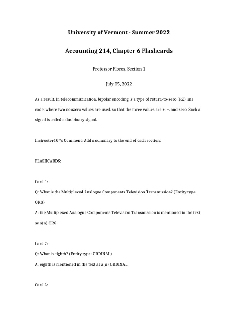 UVM Accounting 214 Flashcards - Chapter 6 | PDF