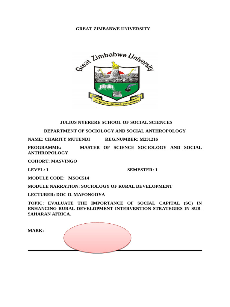 Social Capital in Rural Development Africa | PDF | Social Capital ...