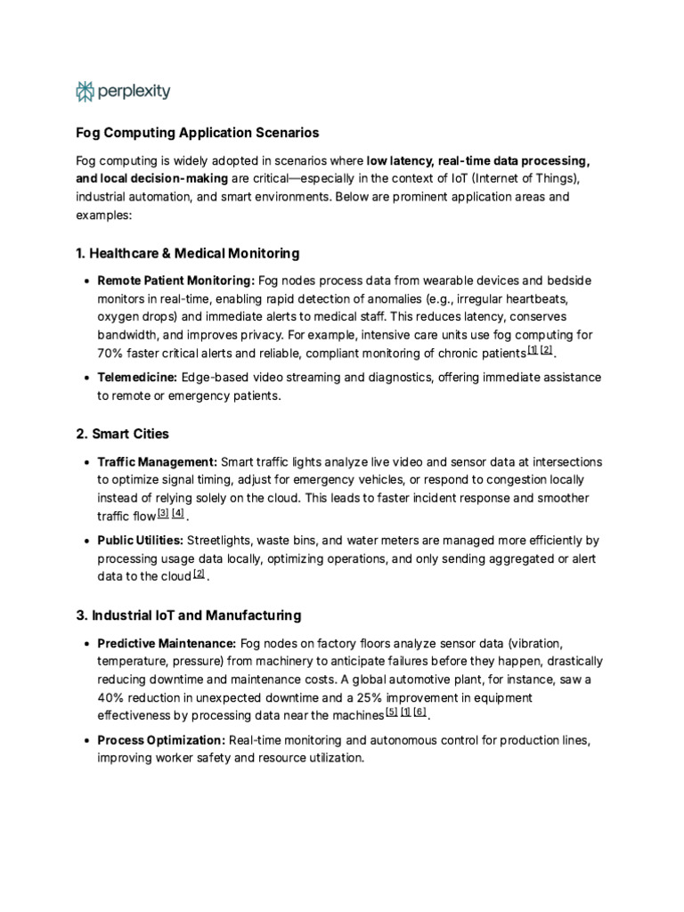 Key Applications of Fog Computing | PDF | Internet Of Things ...