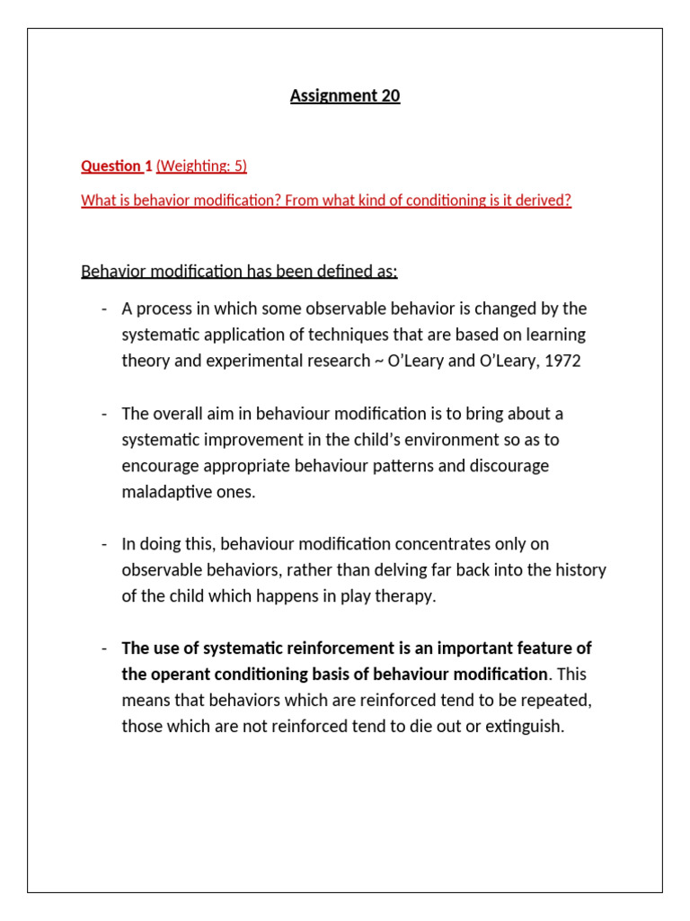 Understanding Behavior Modification Techniques | PDF | Classical ...