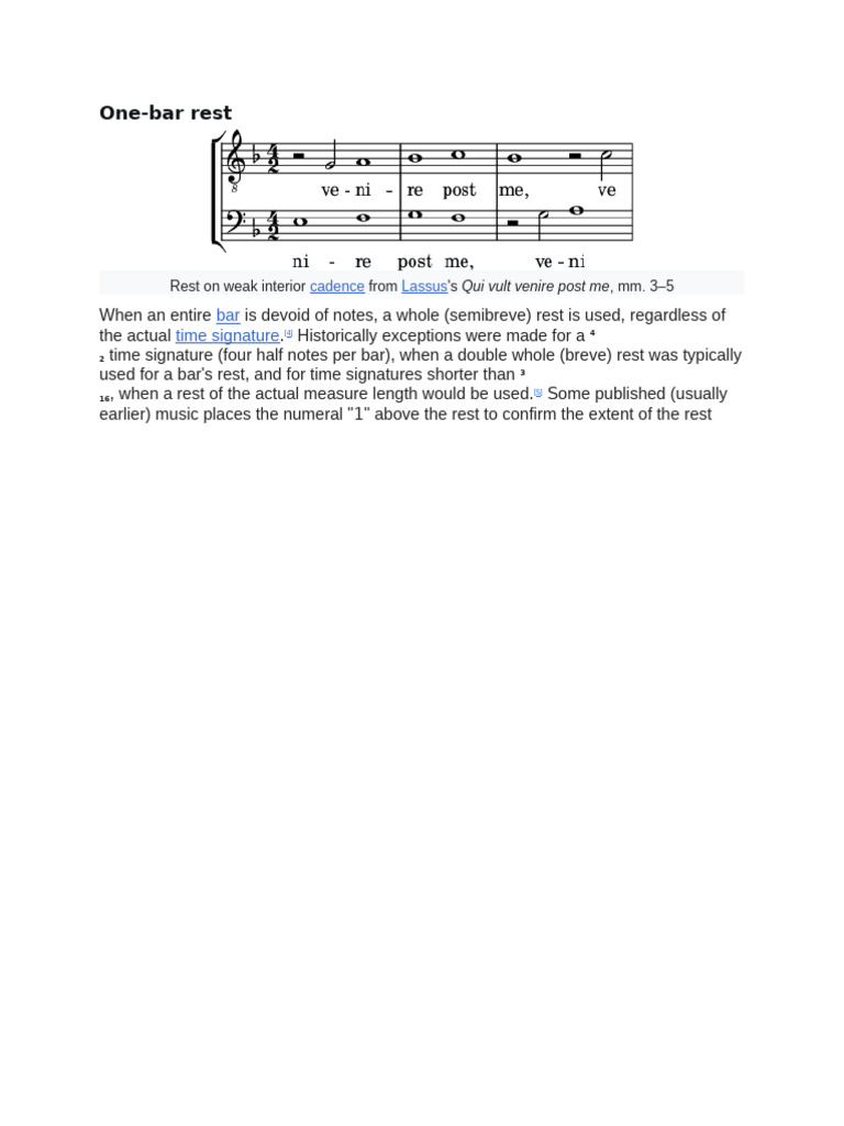 Whole Bar Rest Explained | PDF