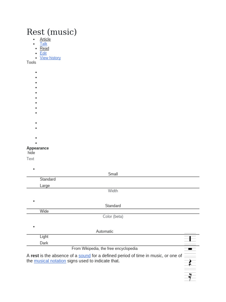 Definition and Types of Musical Rests | PDF