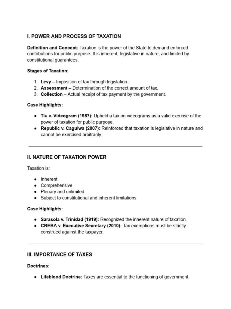 Understanding Taxation: Power, Process, and Principles | PDF | Taxes ...
