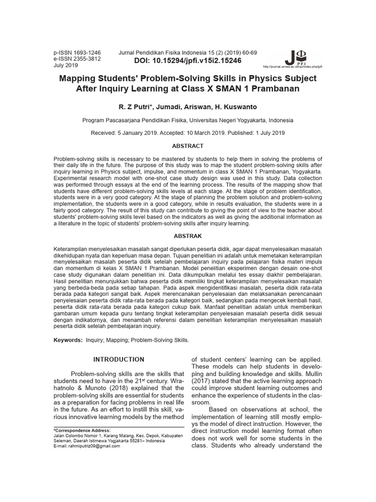 Mapping Physics Problem-Solving Skills | PDF | Inquiry Based Learning ...