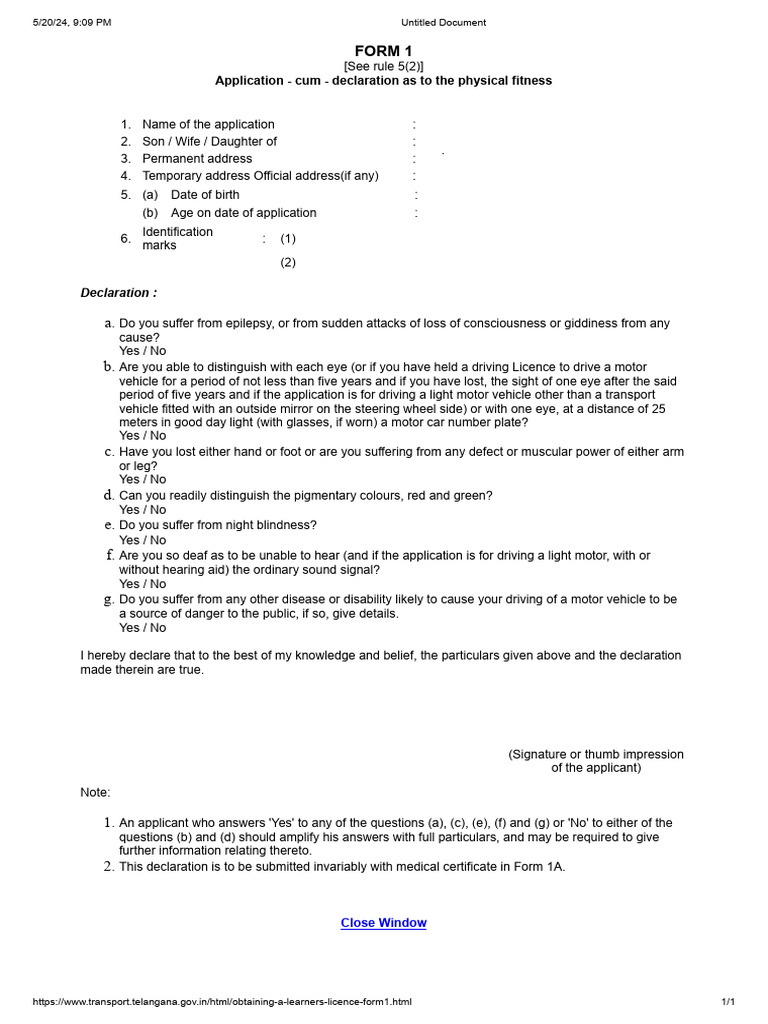 Form 1 | PDF