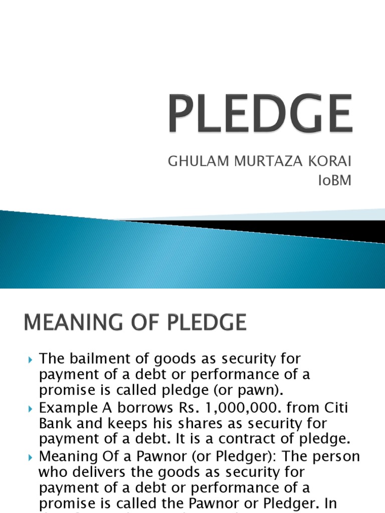 Understanding Pledge and Pawn Rights | PDF | Law