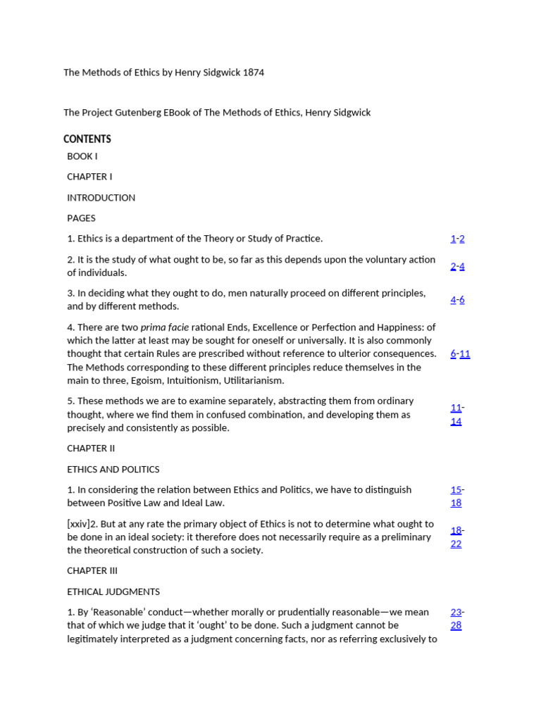 Sidgwick's Methods of Ethics Explained | PDF | Utilitarianism | Hedonism