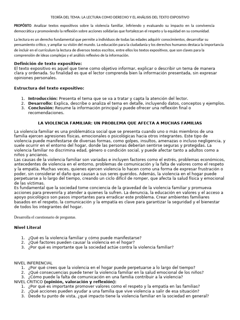 La Violencia Familiar Un Problema Que Afecta A Muchas Familias | PDF ...