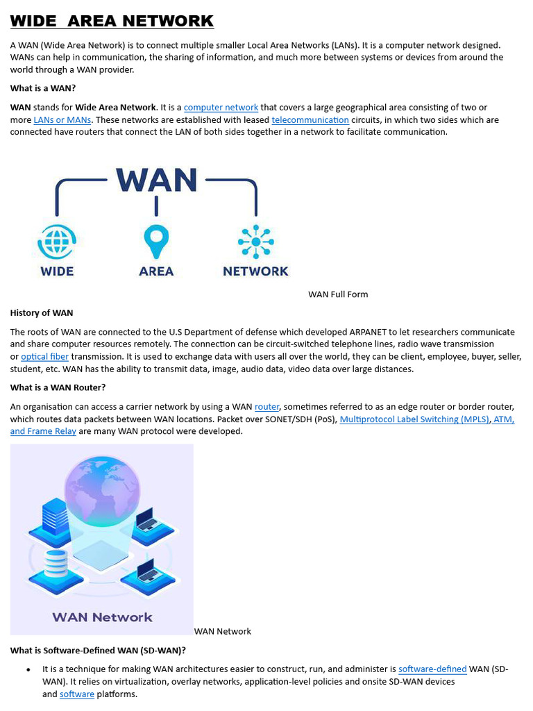 Understanding Wide Area Networks (WAN) | PDF | Routing | Computer Network