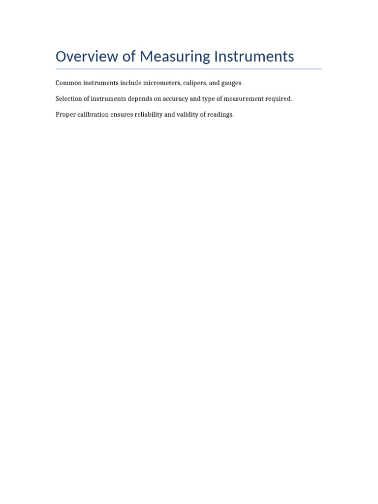 Measuring Instruments Overview and Calibration | PDF