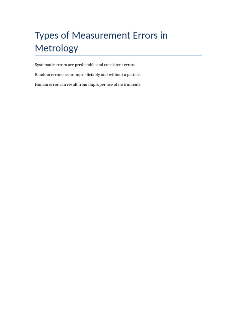 Measurement Errors Summary | PDF