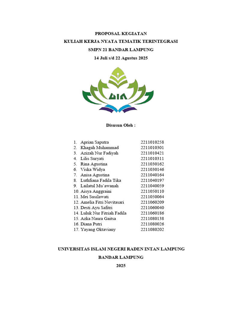 Proposal KKN 2 | PDF