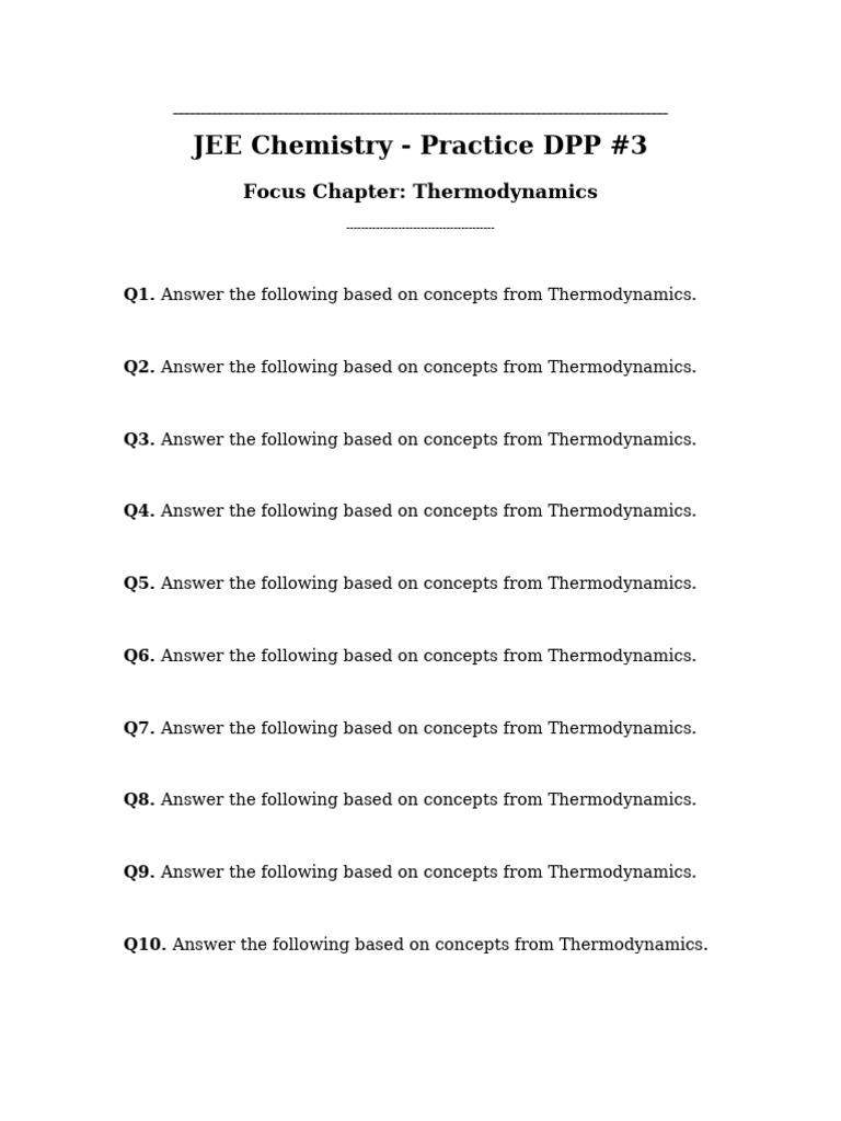 Styled DPP 3 Thermodynamics | PDF