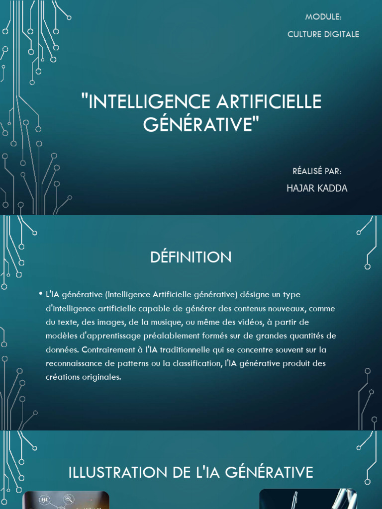 Définition de l'IA Générative | PDF | Intelligence artificielle ...