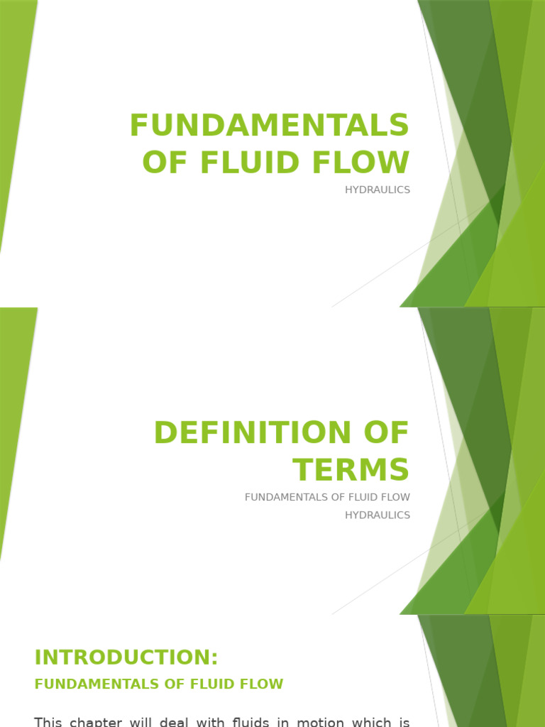 Fluid Flow Hydraulics Fundamentals | PDF | Fluid Dynamics | Turbulence