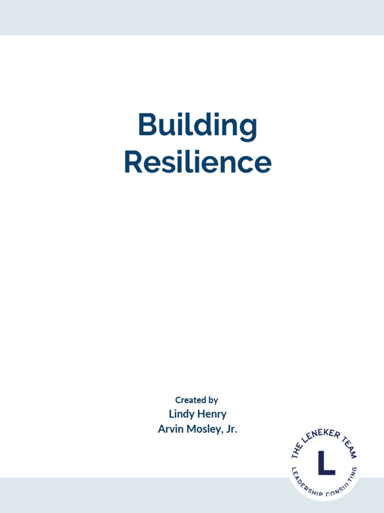 Resilience Workbook Guide | PDF | Psychological Concepts | Behavioural ...