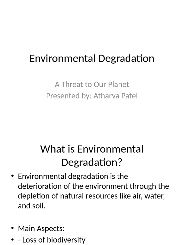 Understanding Environmental Degradation | PDF