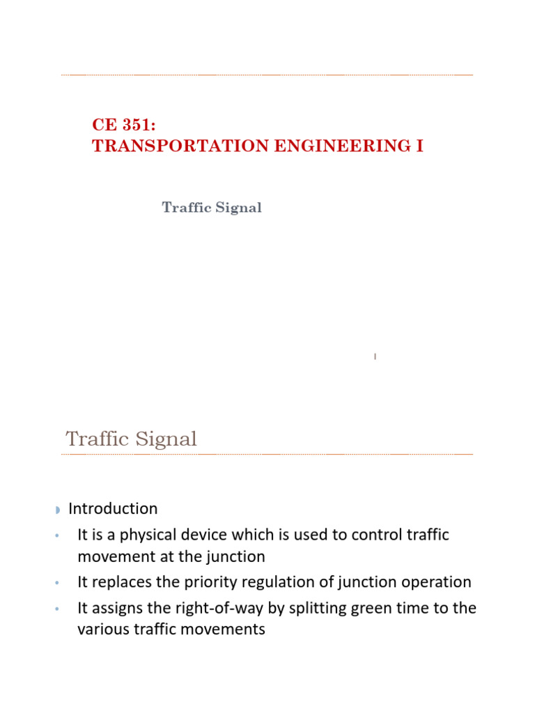 Traffic Engineering 6 Signal Student | PDF | Traffic Light | Traffic
