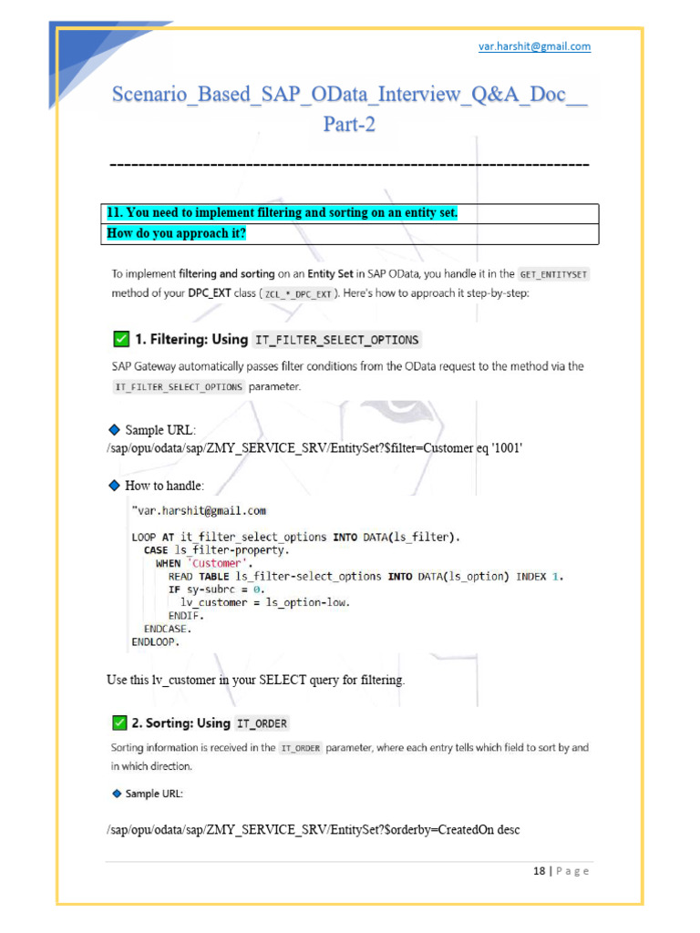 SAP OData Interview Q&A Part 2 | PDF | Computing | Software Engineering