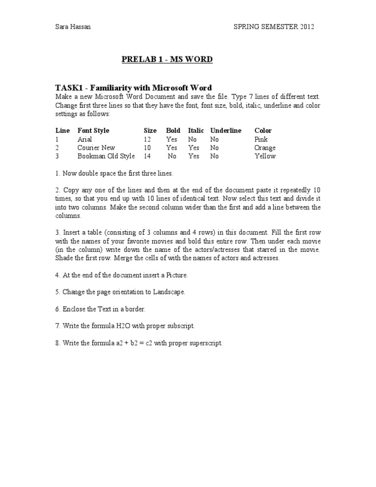 MS Word - Prelab | PDF | Language Arts & Discipline | Teaching Methods ...