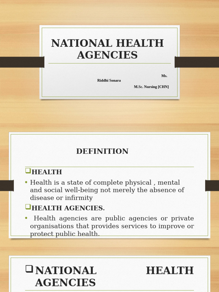 Overview of National Health Agencies | PDF | Tuberculosis | Health Care