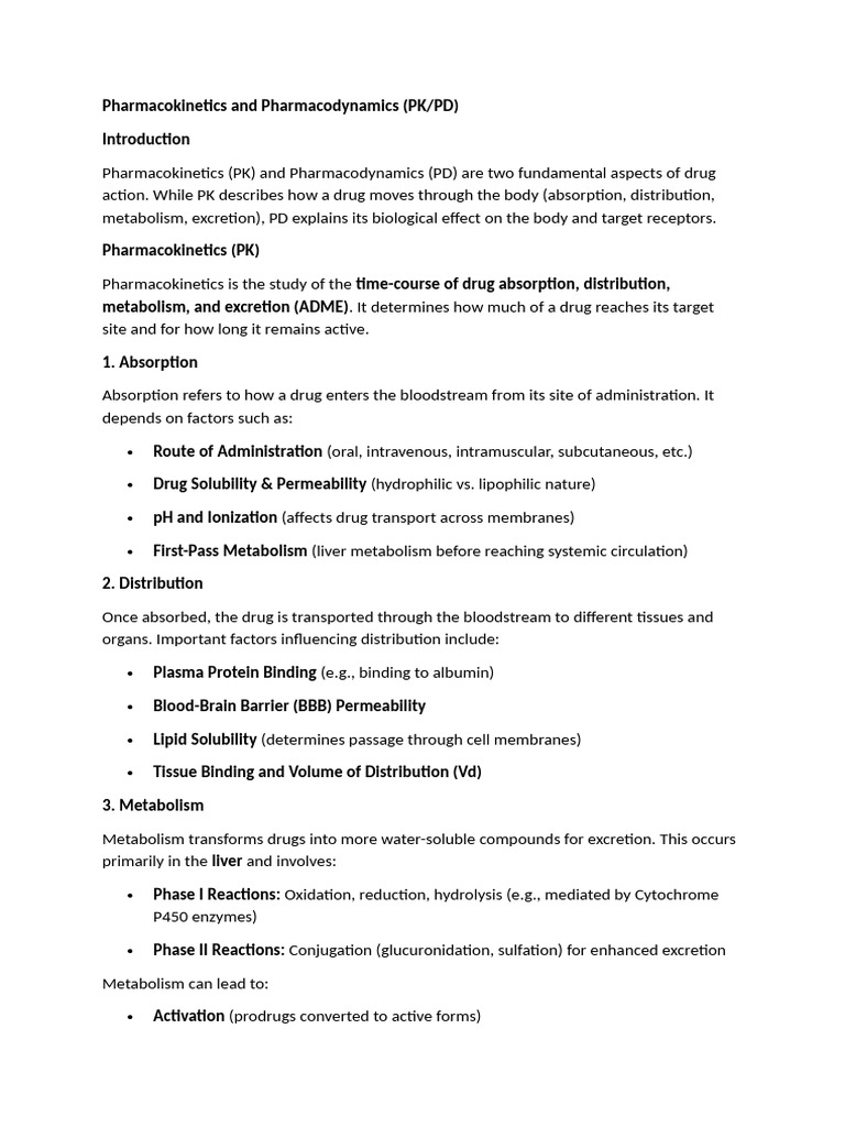 Understanding PK/PD in Drug Action | PDF | Drug Metabolism ...