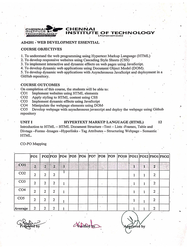 Unit 1 - HTML Notes | PDF