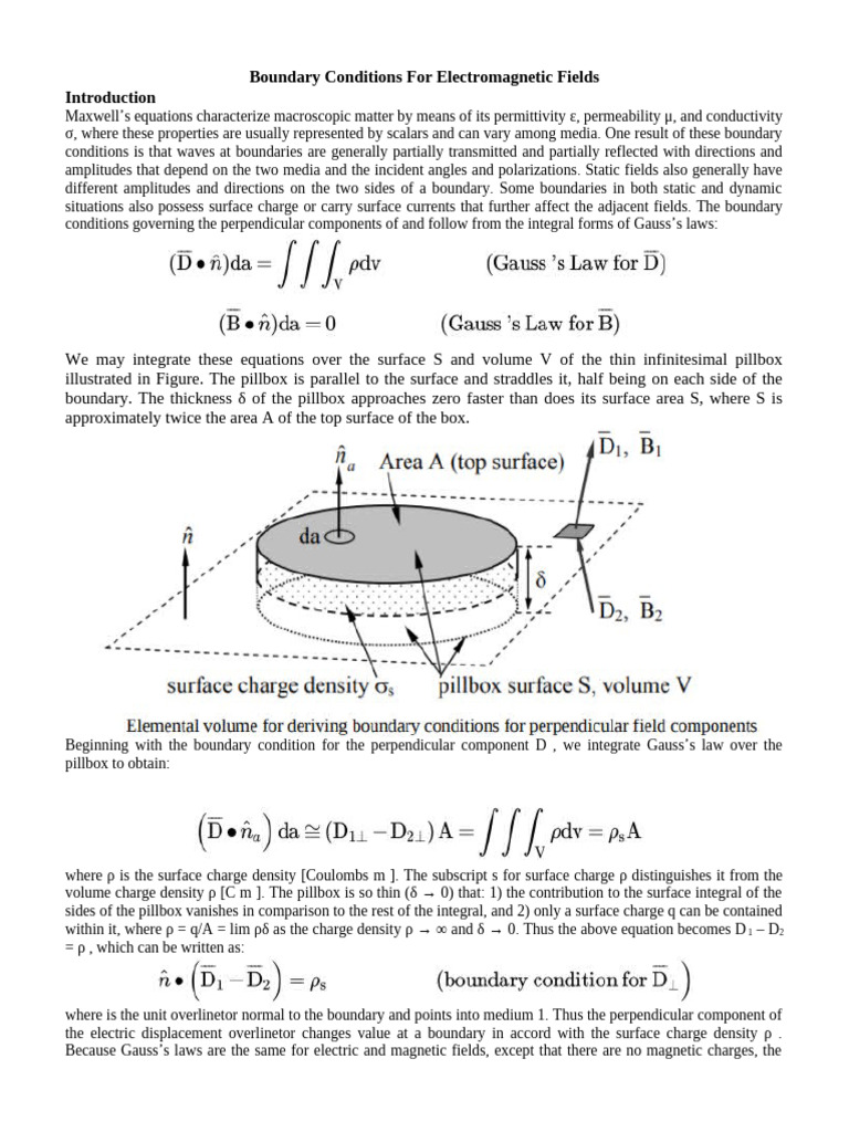 Electromagnetic Field Boundary Conditions | PDF | Flux | Magnetic Field
