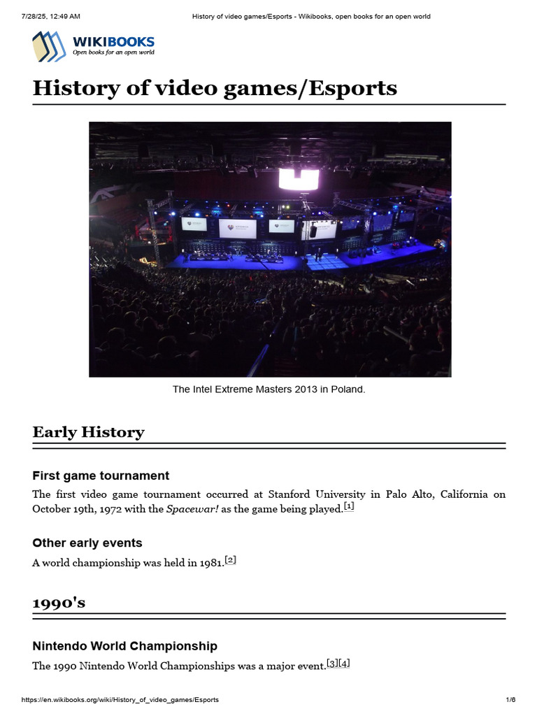 Evolution of Esports History | PDF | Electronic Games | Gaming