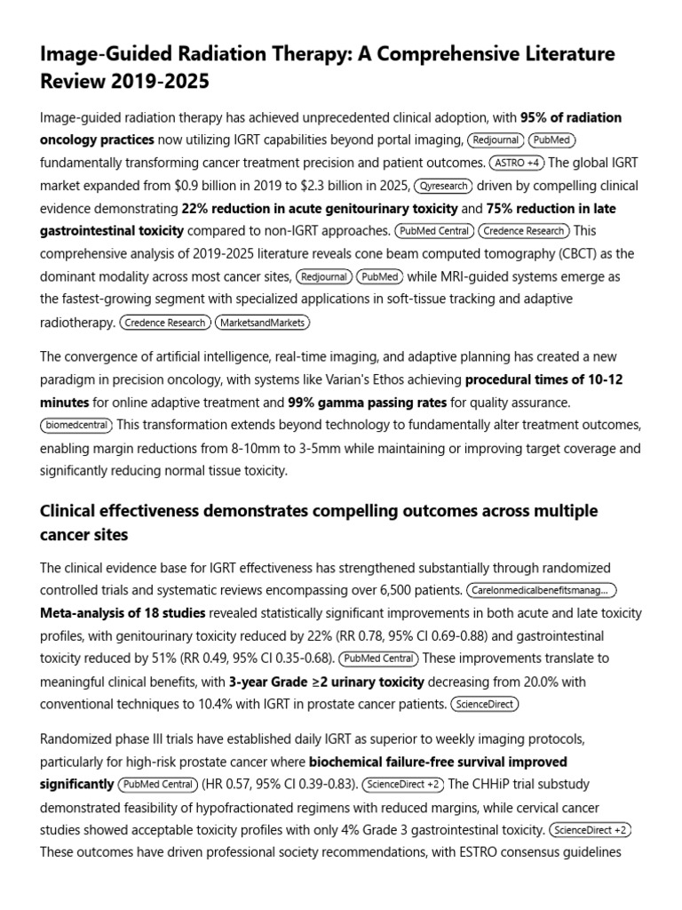 Image-Guided Radiation Therapy Trends 2019-2025 | PDF | Radiation ...