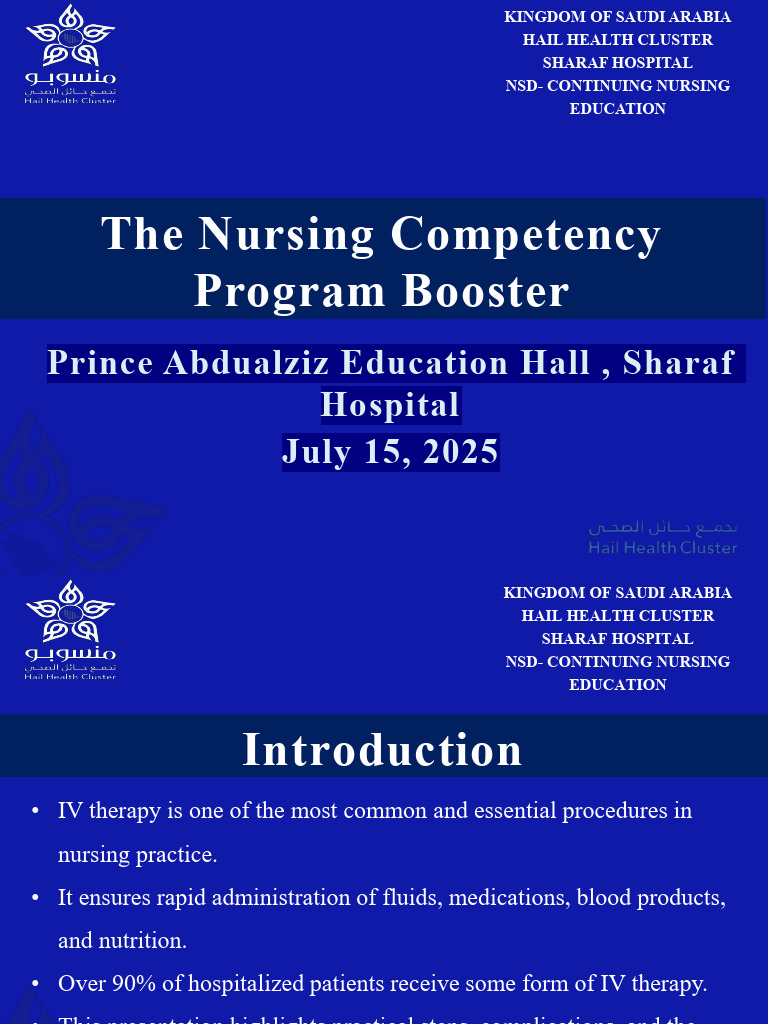 IV Therapy Training for Nurses | PDF | Intravenous Therapy | Edema