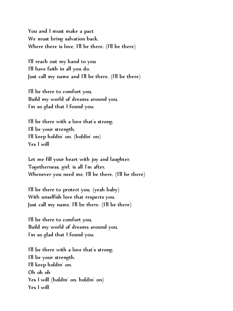 Ill Be There Micheal Jackson