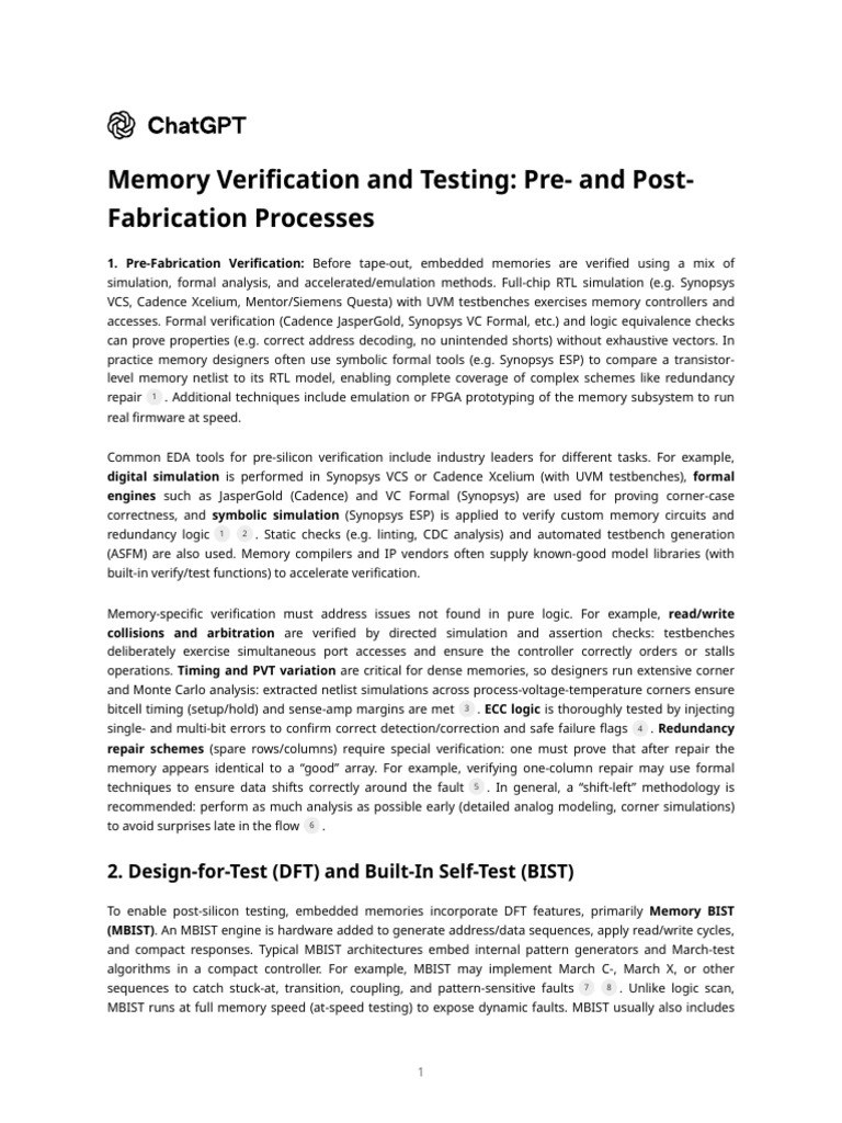Memory Testing and Verification Techniques | PDF | Formal Verification ...