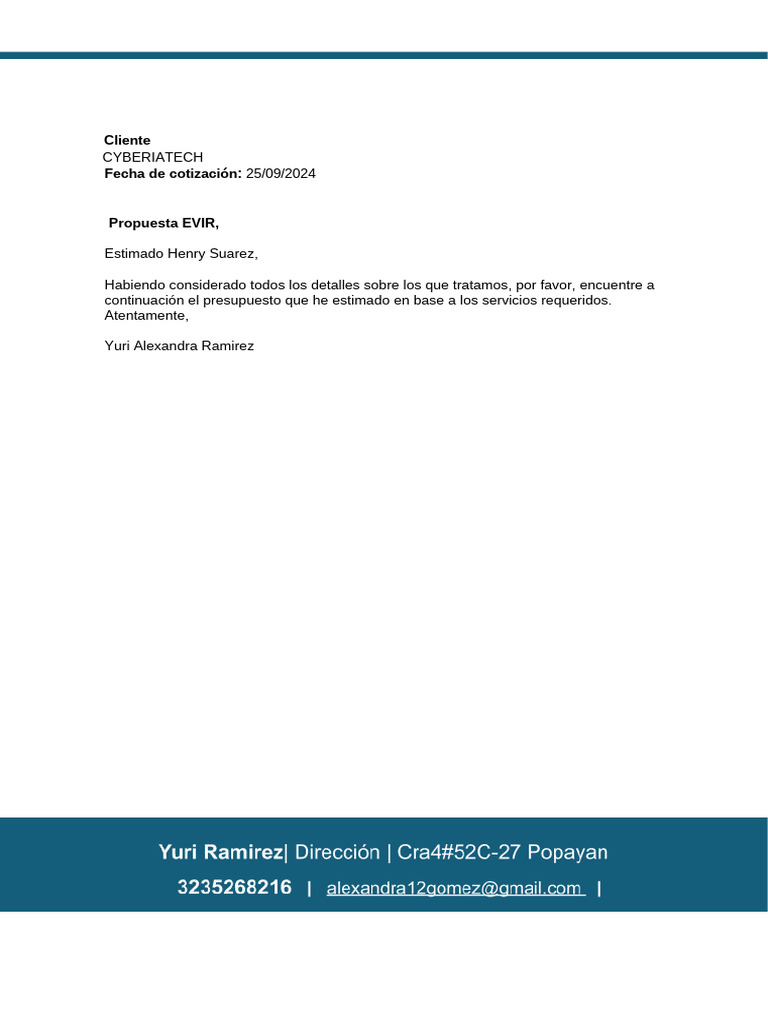 Propuesta EVIR | PDF