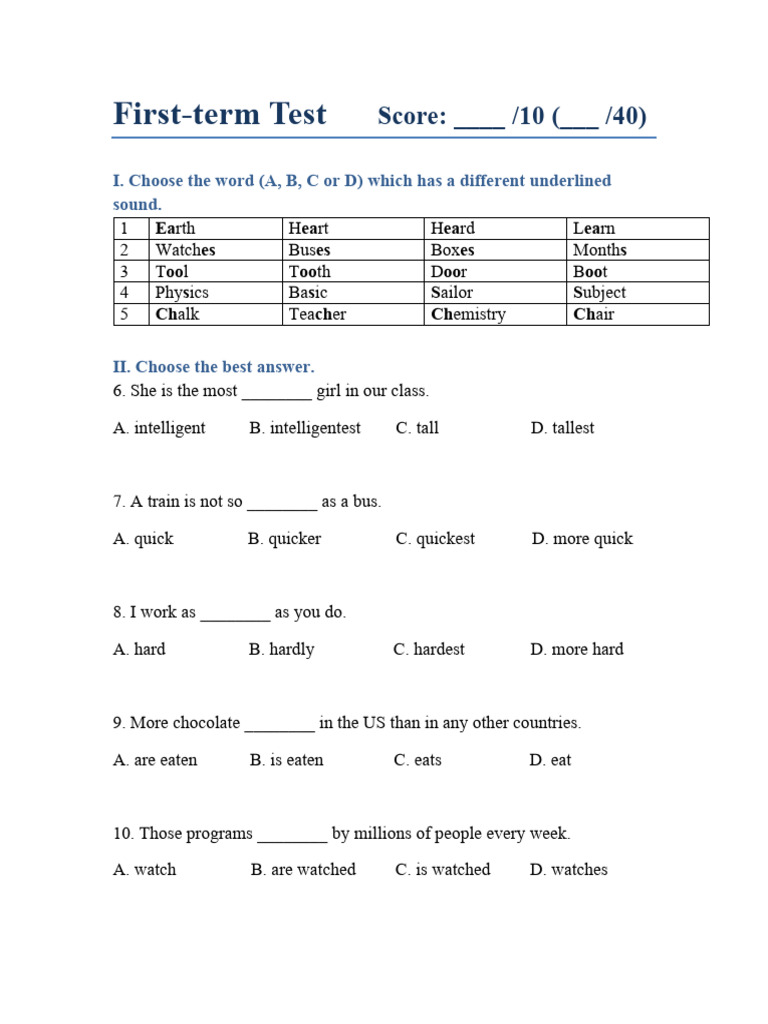 First-Term Test Overview | PDF | University Of Cambridge | Foods