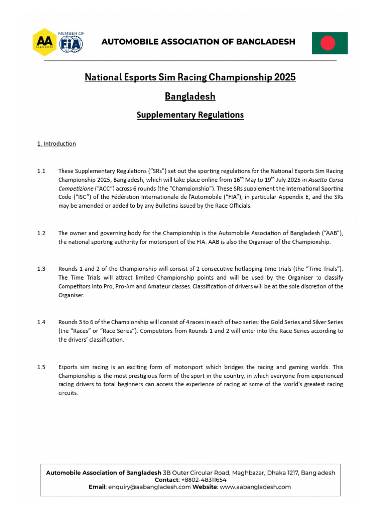 National Esports Sim Racing 2025 Regulations | PDF | Motorsport ...