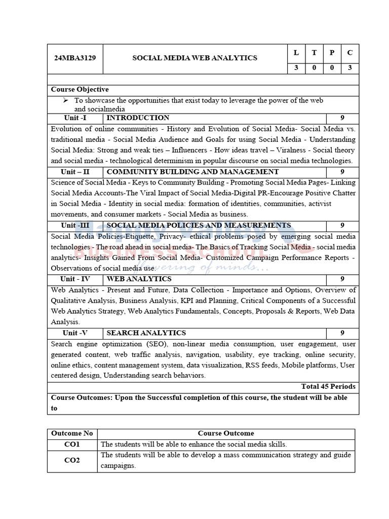 SMWA Syllabus final | PDF | Social Media | Popular Culture & Media Studies