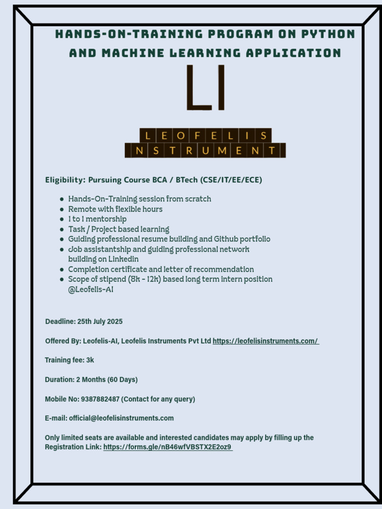 Python & ML Training Program 2025 | PDF