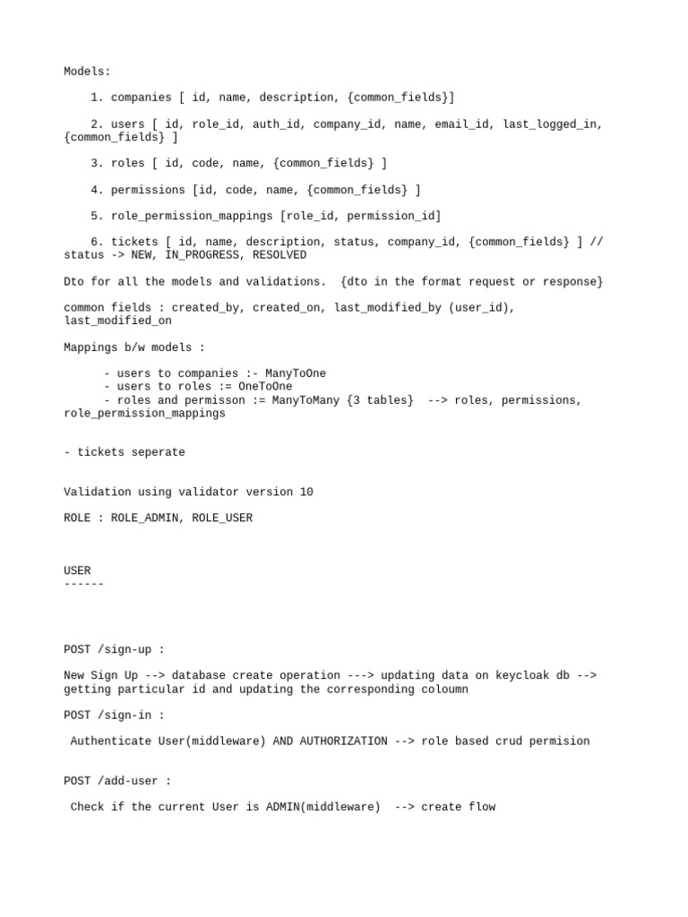 User and Role Management API Schema | PDF