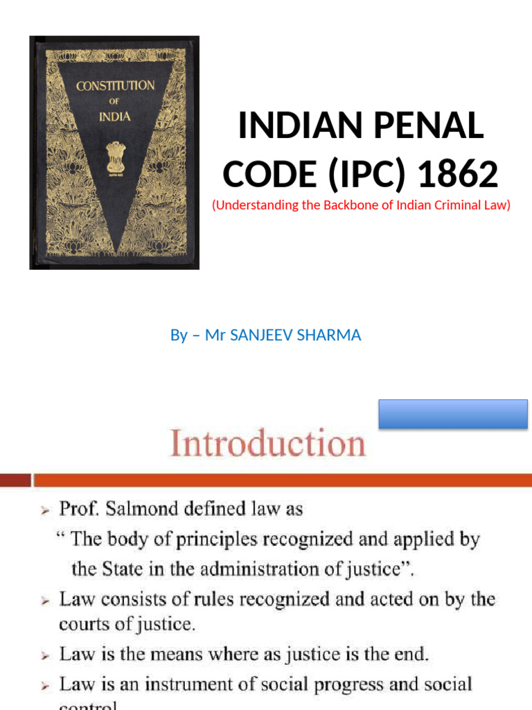 Indian Penal Code Presentation Slide and Presentation | PDF | Judgment ...