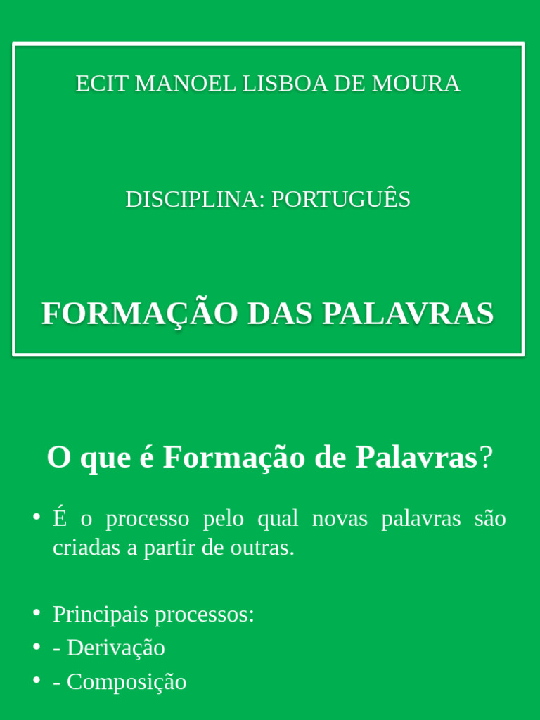 Formação de Palavras em Português | PDF