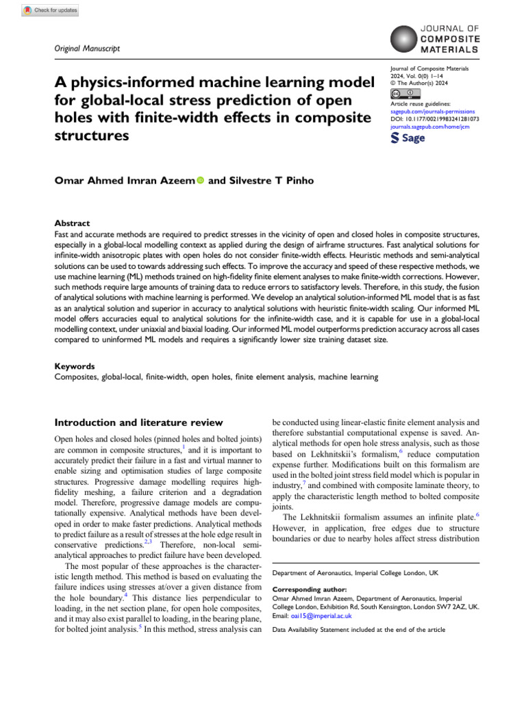 Machine Learning for Composite Stress Analysis | PDF | Machine Learning ...