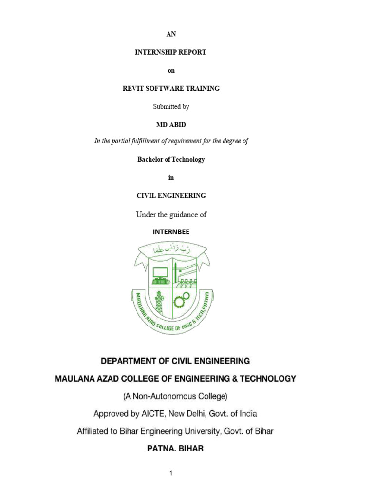 Revit Software Training Report by Abid | PDF | Building Information ...