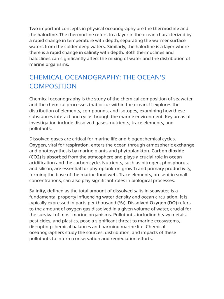 Ocean Research Study Notes-5 | PDF