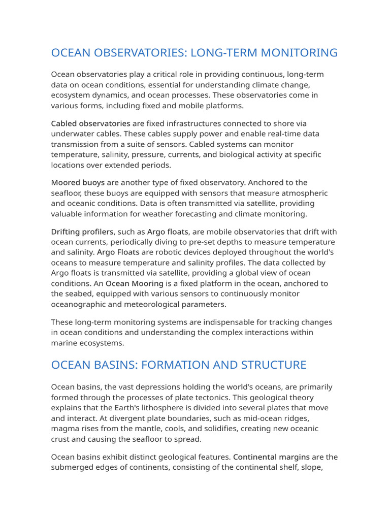 Long-Term Ocean Monitoring Systems | PDF
