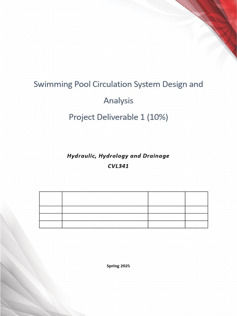 Swimming Pool Circulation System Design | PDF | Pressure | Filtration