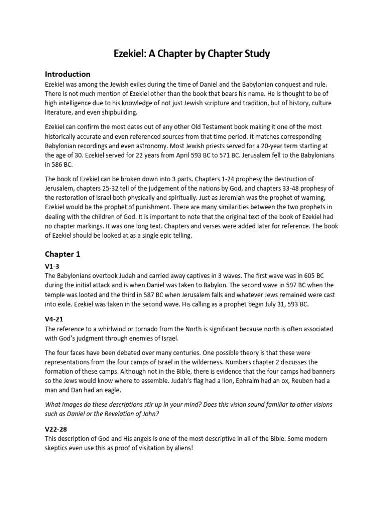 Chapter Summaries of Ezekiel | PDF | Book Of Ezekiel | Ezekiel